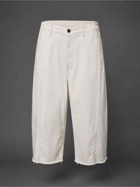 a.n.a High Rise Wide Leg Crop Pants‎ Women 14 Ivory White Frayed Hem NWOT